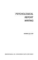 Cover of Psychological report writing by Norman Tallent