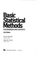 Cover of Basic statistical methods for engineers and scientists by John B. Kennedy