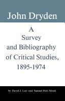Cover of John Dryden by Samuel Holt Monk