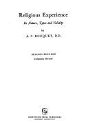Front cover of Religious experience by Alan Coates Bouquet