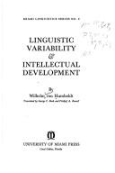 Cover of Linguistic variability & intellectual development by Wilhelm von Humboldt