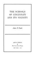 Front cover of The schools of Cincinnati, and its vicinity by John P. Foote