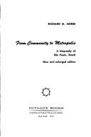 Front cover of From community to metropolis by Richard McGee Morse
