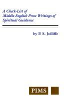 Front cover of A check-list of Middle English prose writings of spiritual guidance by P. S. Jolliffe