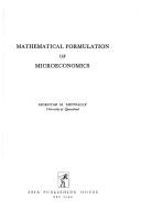 Front cover of Mathematical formulation of microeconomics by Mokhtar Mohammed Metwally