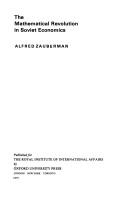Front cover of The mathematical revolution in Soviet economics by Alfred Zauberman