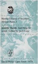 Front cover of Searching for words by Jennifer Davids