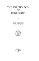 Front cover of The psychology of confession by Erik Berggren