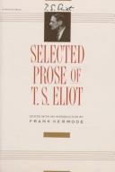 Front cover of Selected prose of T. S. Eliot by T. S. Eliot