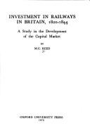 Front cover of Investment in railways in Britain, 1820-1844 by M. C. Reed