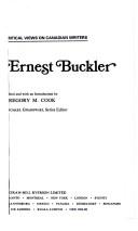 Cover of Ernest Buckler by Gregory M. Cook