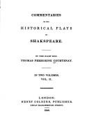 Front cover of Commentaries on the historical plays of Shakspeare by Thomas Peregrine Courtenay