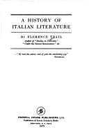 Front cover of A history of Italian literature by Florence Trail