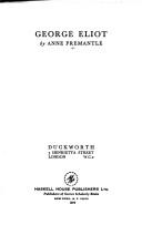 Front cover of George Eliot by Anne Fremantle