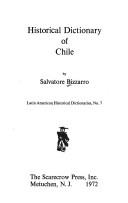 Front cover of Historical dictionary of Chile by Salvatore Bizzarro