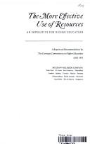 Front cover of The more effective use of resources by Carnegie Commission on Higher Education.