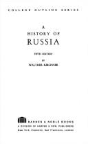 Front cover of A history of Russia by Walther Kirchner