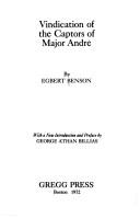 Front cover of Vindication of the captors of Major André by Egbert Benson
