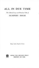 Cover of All in due time by Humphry House