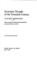 Cover of Economic thought of the twentieth century by Claudio Napoleoni