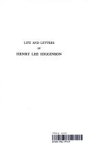 Front cover of Life and letters of Henry Lee Higginson by Henry Lee Higginson