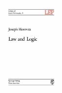 Cover of Law and logic by Joseph Horovitz