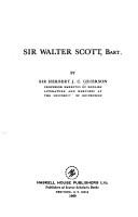 Front cover of Sir Walter Scott, bart by Herbert John Clifford Grierson