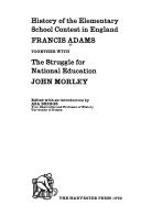 Cover of History of the elementary school contest in England by Francis Adams