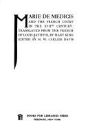 Cover of Marie de Médicis and the French court in the XVIIth century by Louis Batiffol