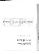 Front cover of Dictionary of foreign phrases and abbreviations by Kevin Guinagh