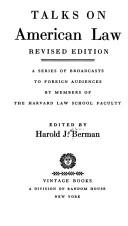 Cover of Talks on American law by Harold Joseph Berman