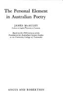 Front cover of The personal element in Australian poetry by James Phillip McAuley