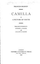 Cover of Camilla by Fanny Burney