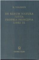 Cover of De rerum natura iuxta propria principia libri IX by Bernardino Telesio