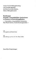 Front cover of Beziehungen deutscher wissenschaftlicher Institutionen zu Partnern in Entwicklungsländern by Horst Sander