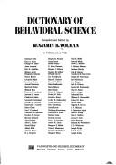 Front cover of Dictionary of behavioral science by Benjamin B. Wolman