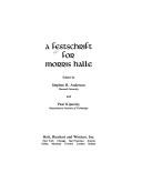 Cover of A Festschrift for Morris Halle by Morris Halle