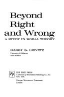 Front cover of Beyond right and wrong by Harry K. Girvetz