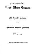 Cover of Ralph Waldo Emerson by Joseph Hodges Choate