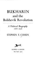 Cover of Bukharin I Bol'Shevistskaia Revoliutsiia by Stephen F. Cohen