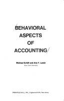 Front cover of Behavioral aspects of accounting by Michael Schiff