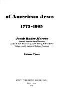 Cover of Memoirs of American Jews, 1775-1865 by Marcus, Jacob Rader