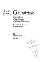 Front cover of Marx's Grundrisse by Karl Marx