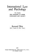Cover of International law and psychology by Ranyard West