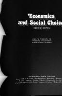 Front cover of Economics and social choice by Jack W. Nickson