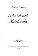 Cover of The death notebooks by Anne Sexton