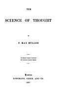 Front cover of The science of thought by F. Max Müller