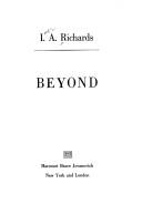 Cover of Beyond by I. A. Richards