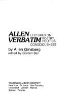 Front cover of Allen verbatim: lectures on poetry, politics, consciousness by Allen Ginsberg