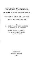 Front cover of Buddhist meditation in the southern school by G. Constant Lounsbery